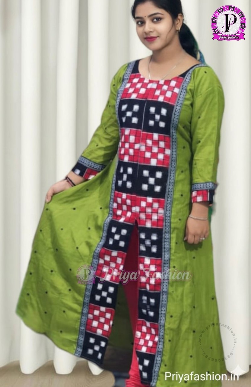 100432 Sambalpuri Round long top kurti