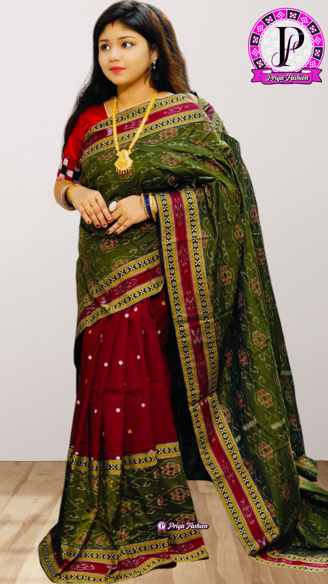 100410 sambalpuri patchwork Saree