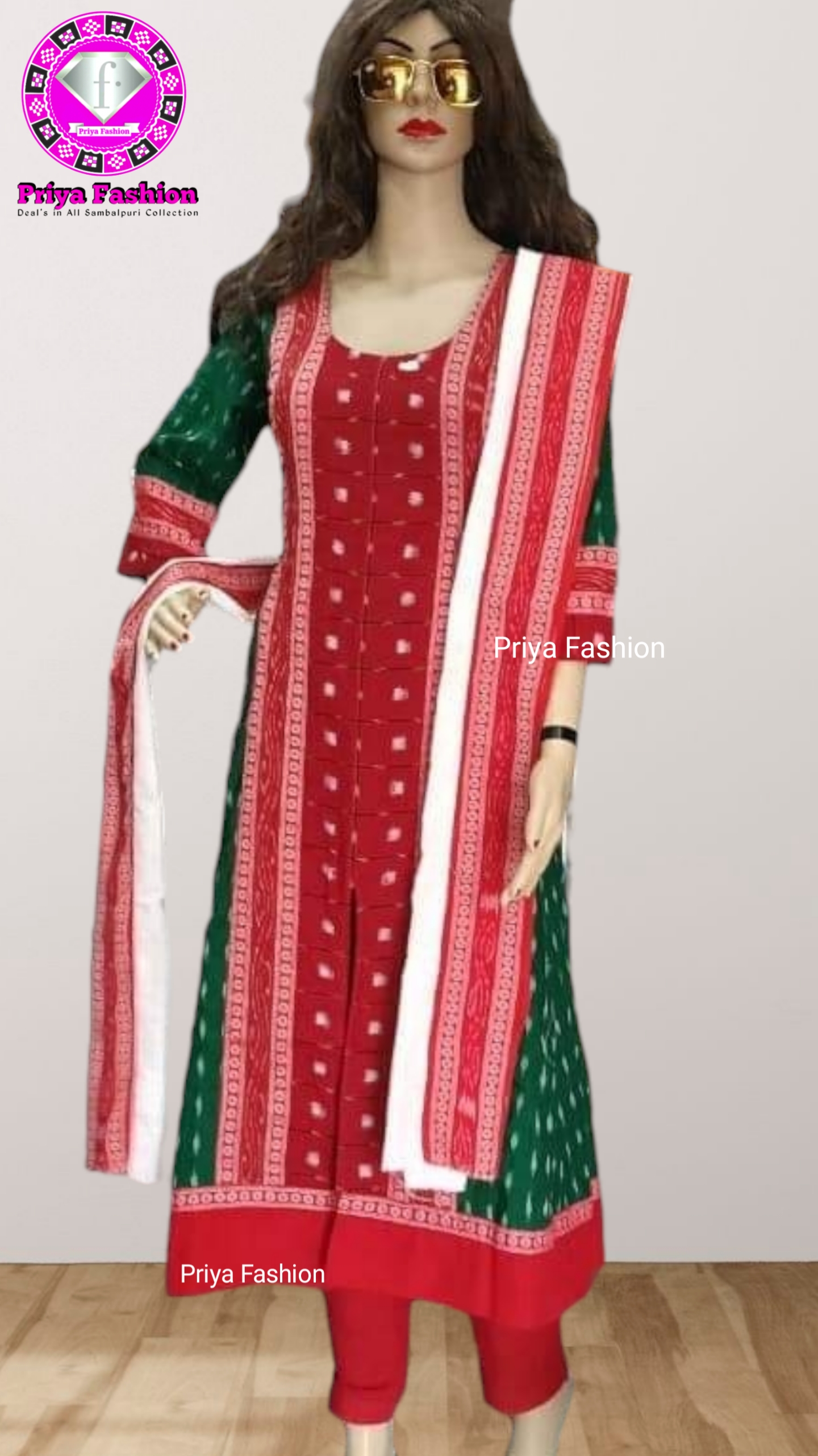 100421 Sambalpuri Round long top kurti