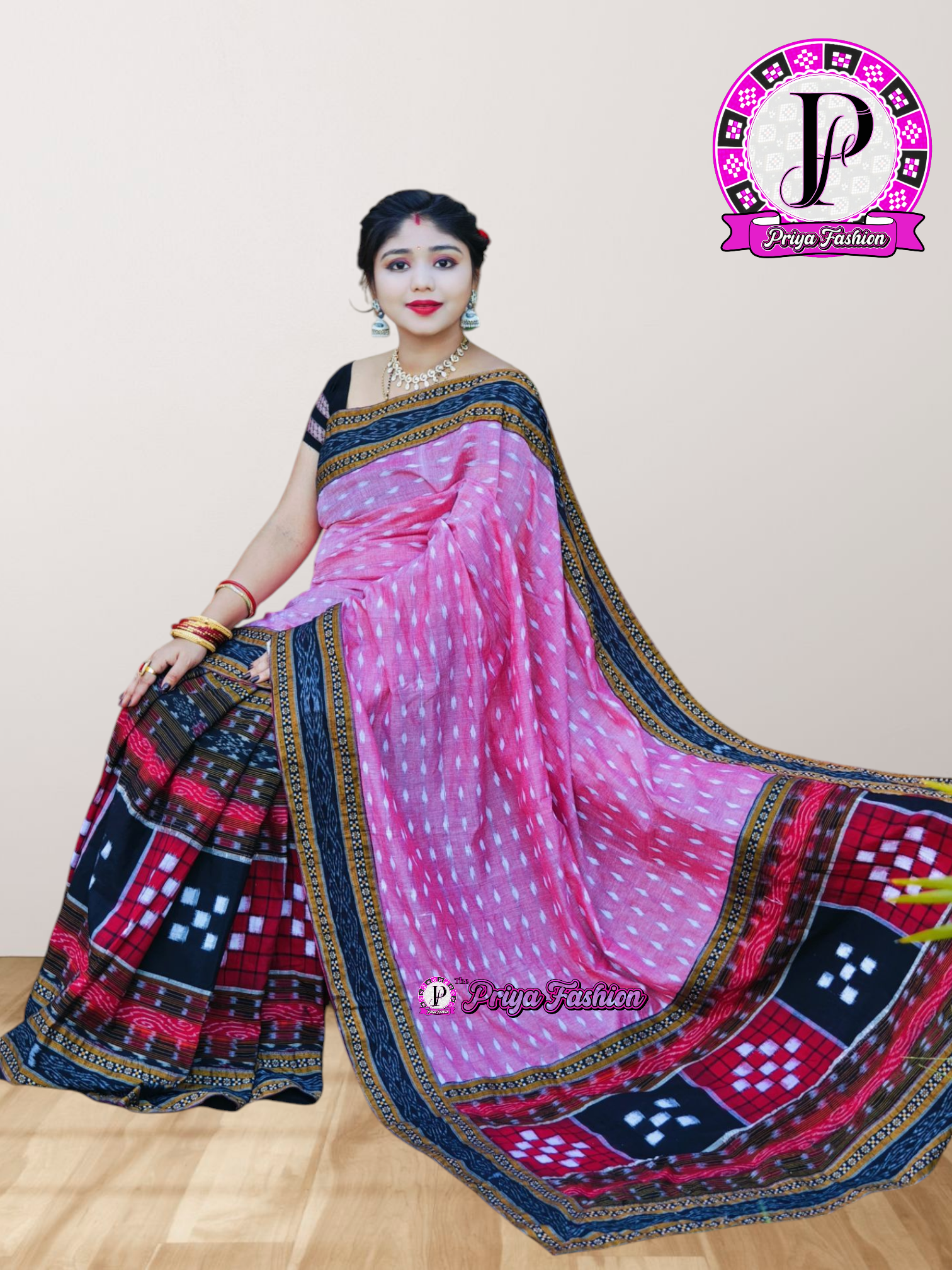 100392 sambalpuri patchwork Saree