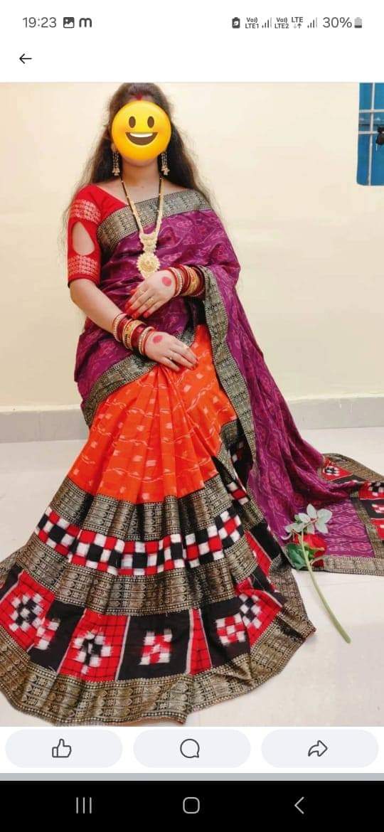 1028 Sambalpuri Patchwork Saree with Blause