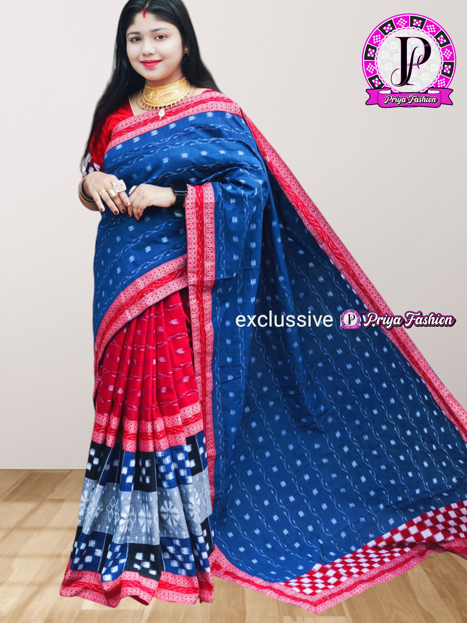 100397 sambalpuri patchwork Saree