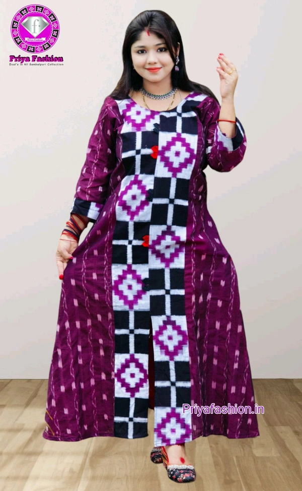100385 Sambalpuri Round long top kurti