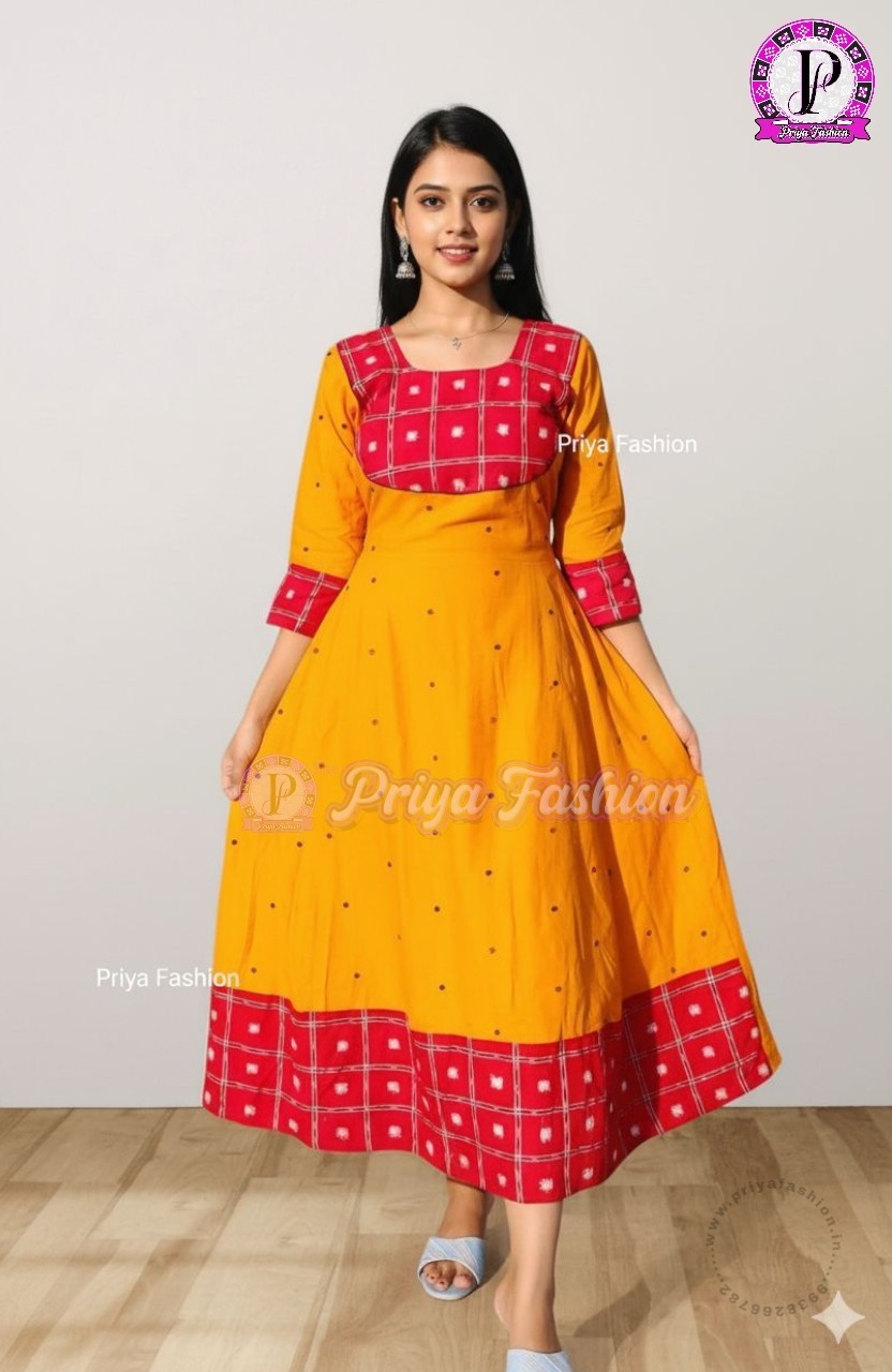 100423 Sambalpuri Round long top kurti