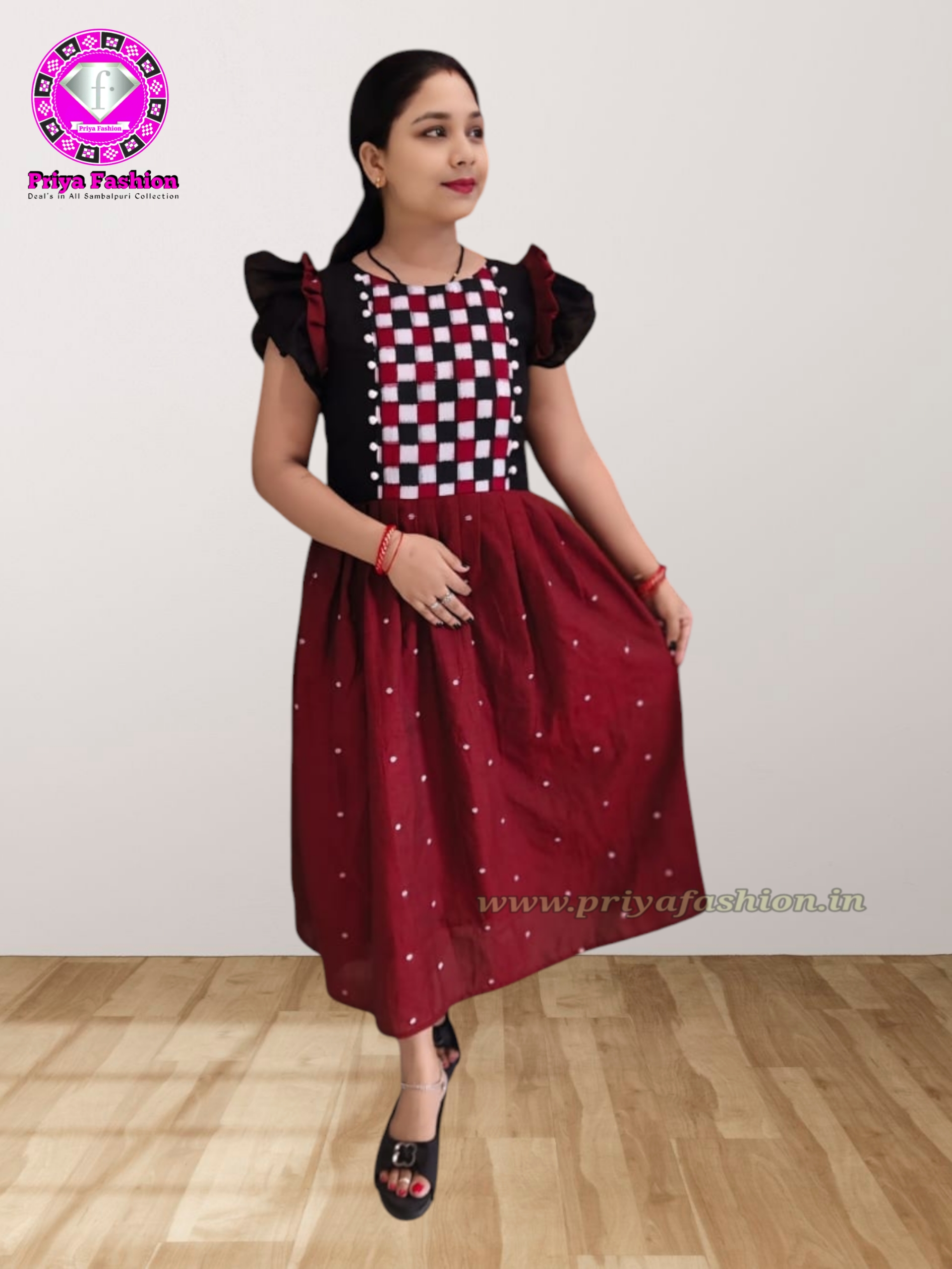 100422 Sambalpuri Round long top kurti