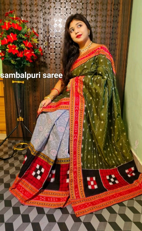 100390 sambalpuri patchwork Saree