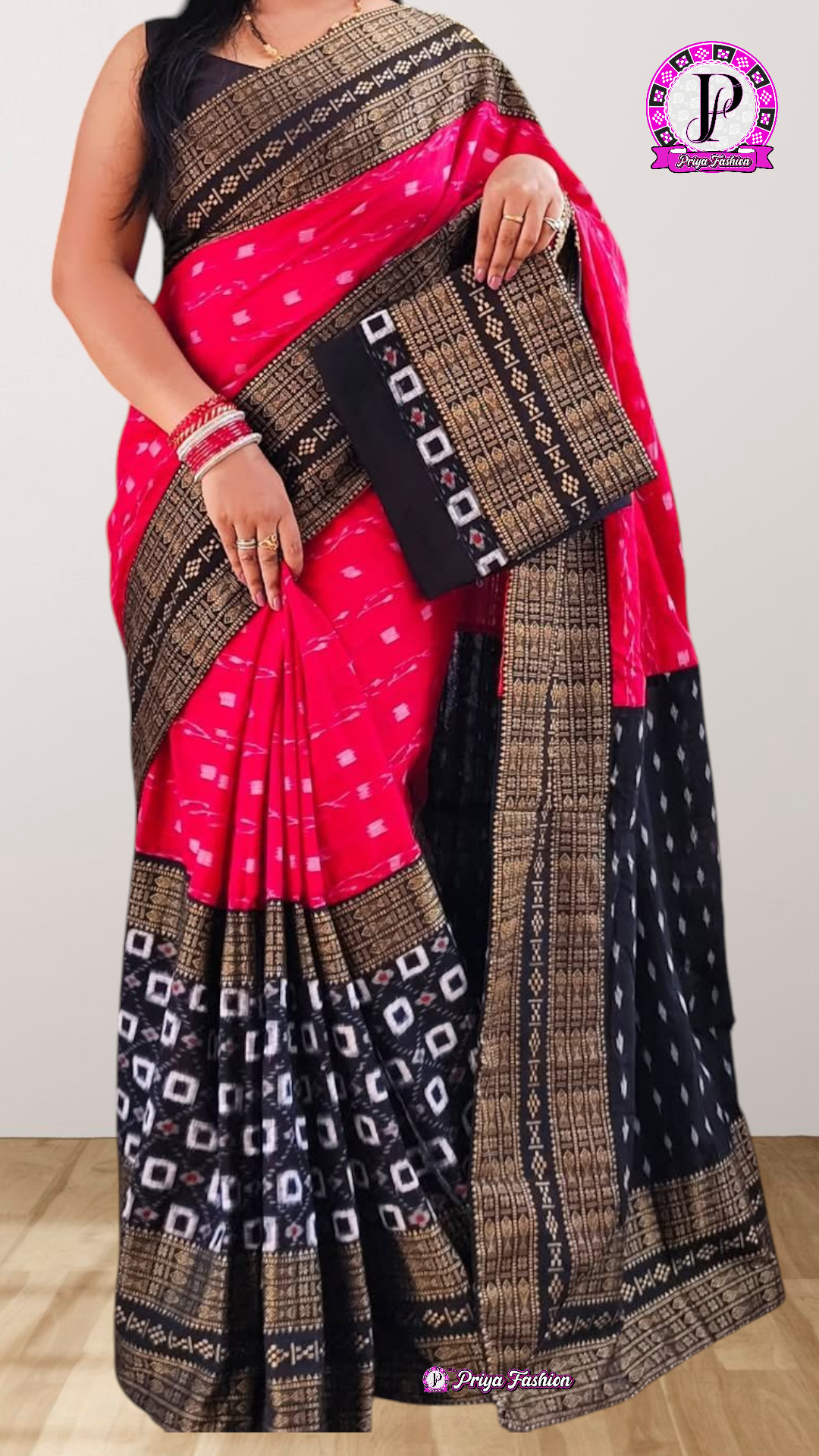 100413 sambalpuri patchwork Saree