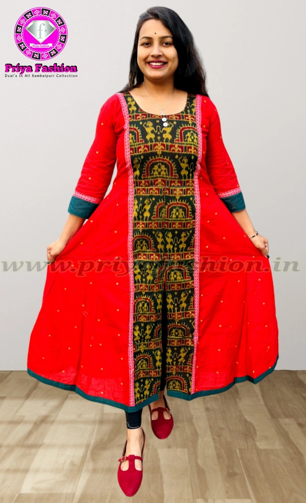 100381 Sambalpuri Round long top kurti