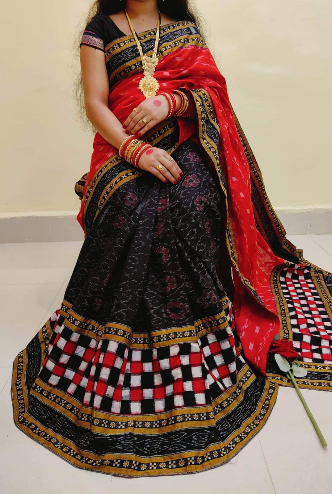 100200 sambalpuri patchwork Saree